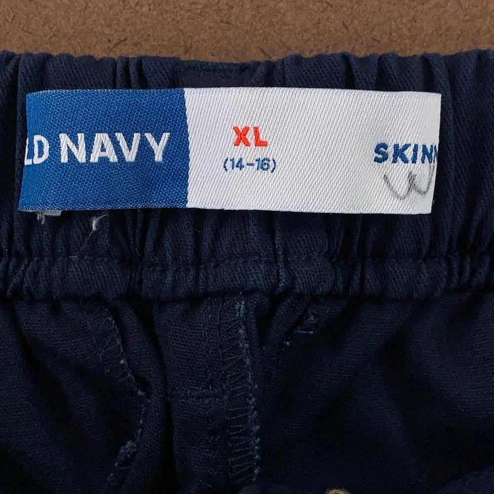 Old Navy Girls XL (14/16) Ink Blue School Uniform Skinny Pull-On Tech Pants New